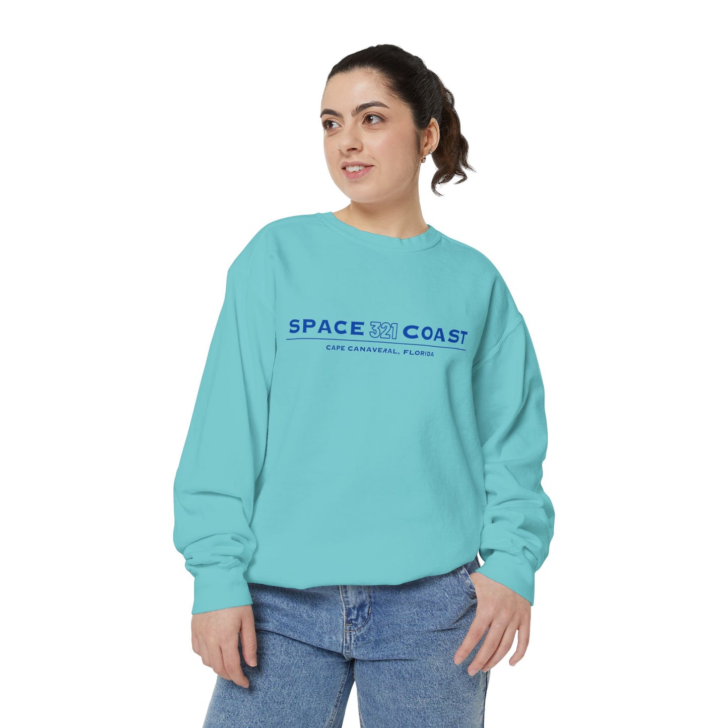 Space Coast 321 Unisex Garment-Dyed Sweatshirt Navy