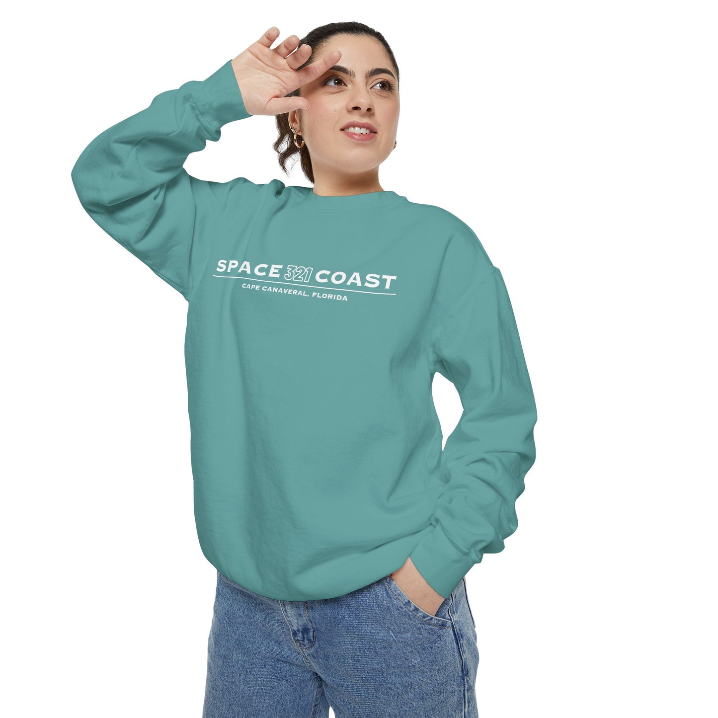 Space Coast 321 Unisex Garment-Dyed Sweatshirt
