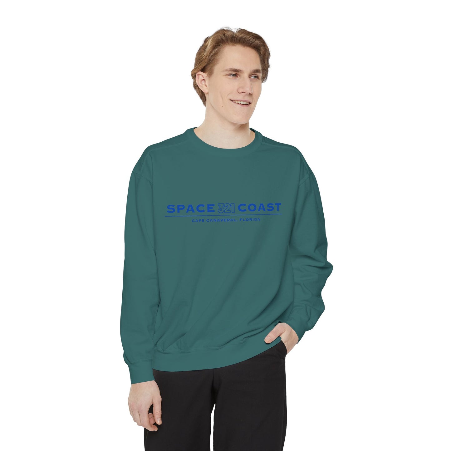 Space Coast 321 Unisex Garment-Dyed Sweatshirt Navy