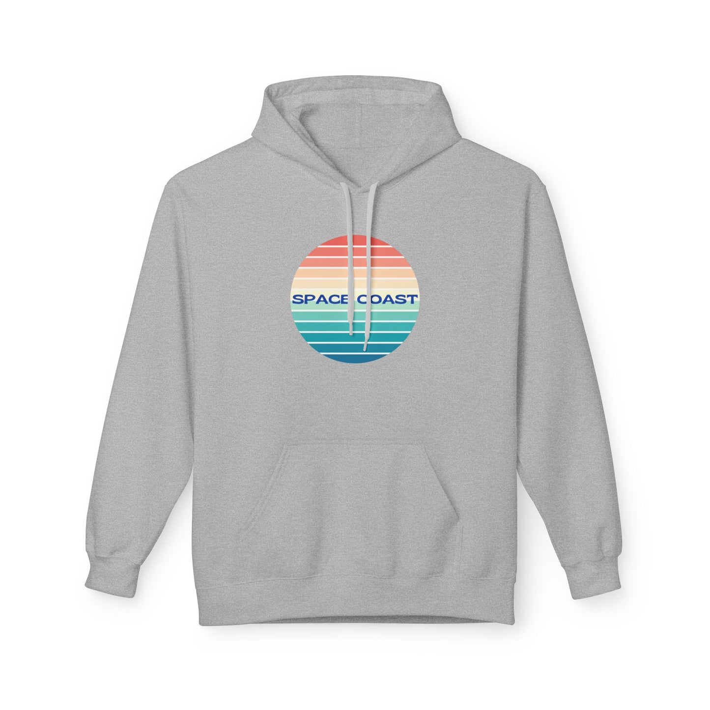 Space Coast Retro Stripe Hoodie — Vintage Sunset Surf Vibes