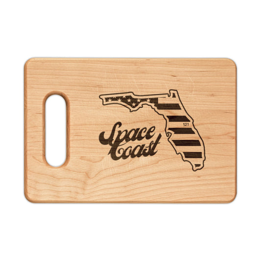 Maple Cutting Board — Engraved “Space Coast” Florida Outline