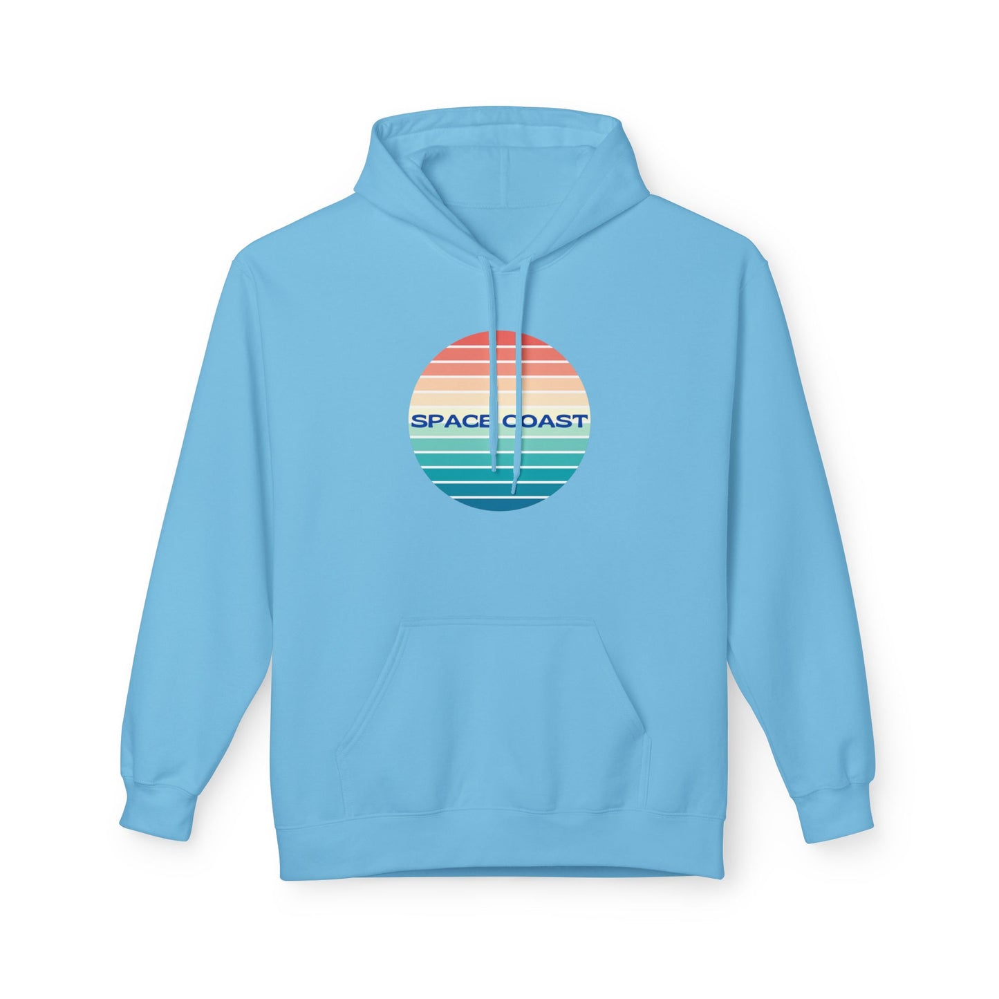 Space Coast Retro Stripe Hoodie — Vintage Sunset Surf Vibes