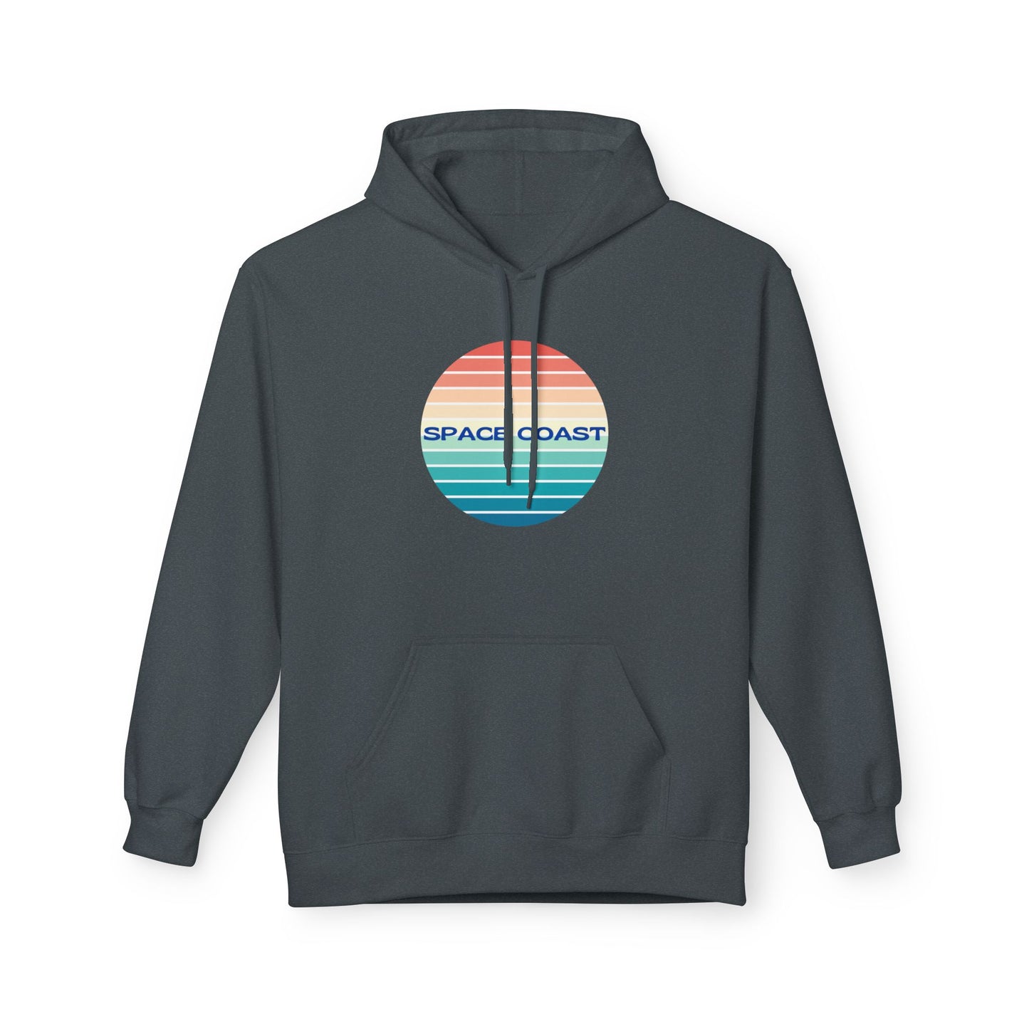 Space Coast Retro Stripe Hoodie — Vintage Sunset Surf Vibes