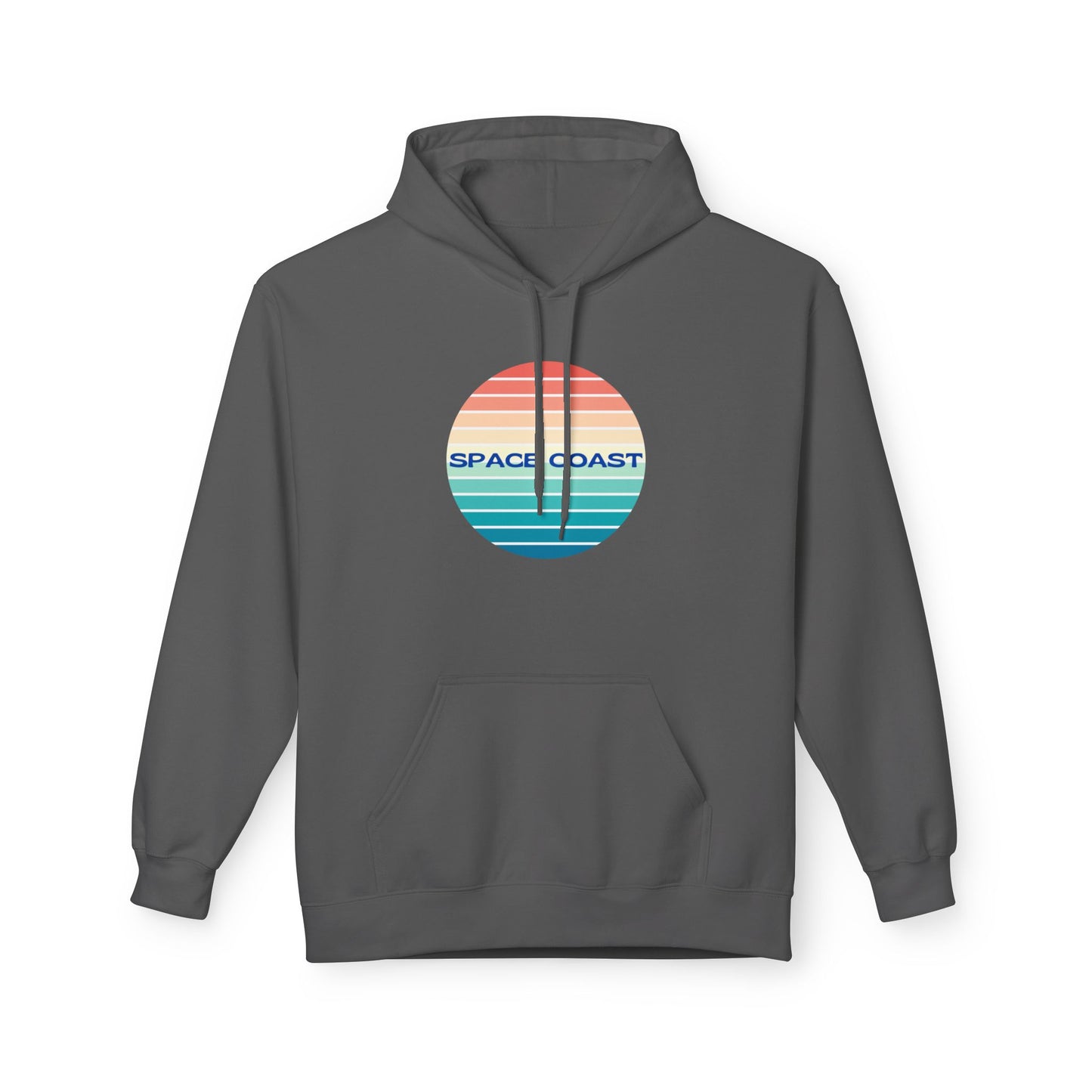 Space Coast Retro Stripe Hoodie — Vintage Sunset Surf Vibes