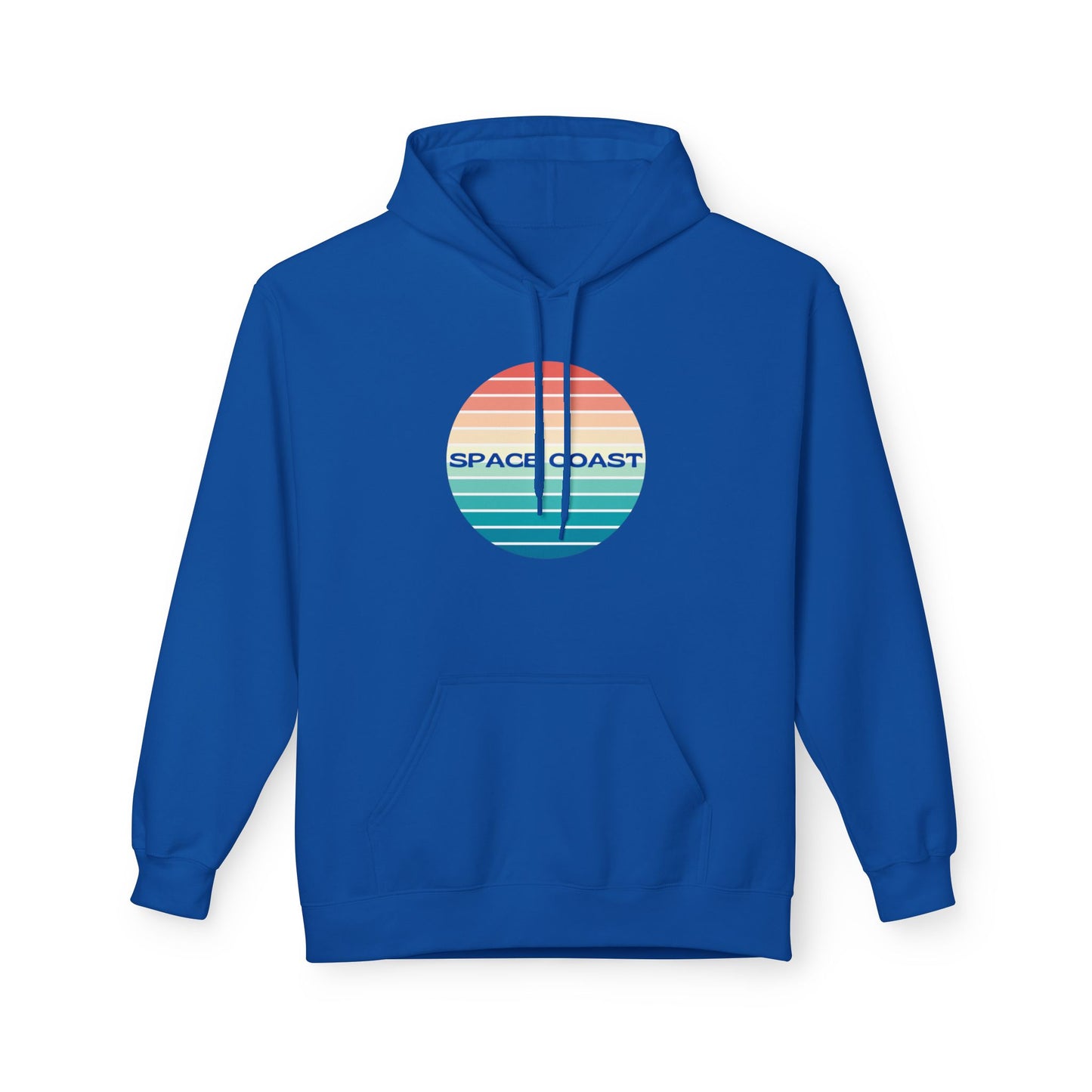 Space Coast Retro Stripe Hoodie — Vintage Sunset Surf Vibes