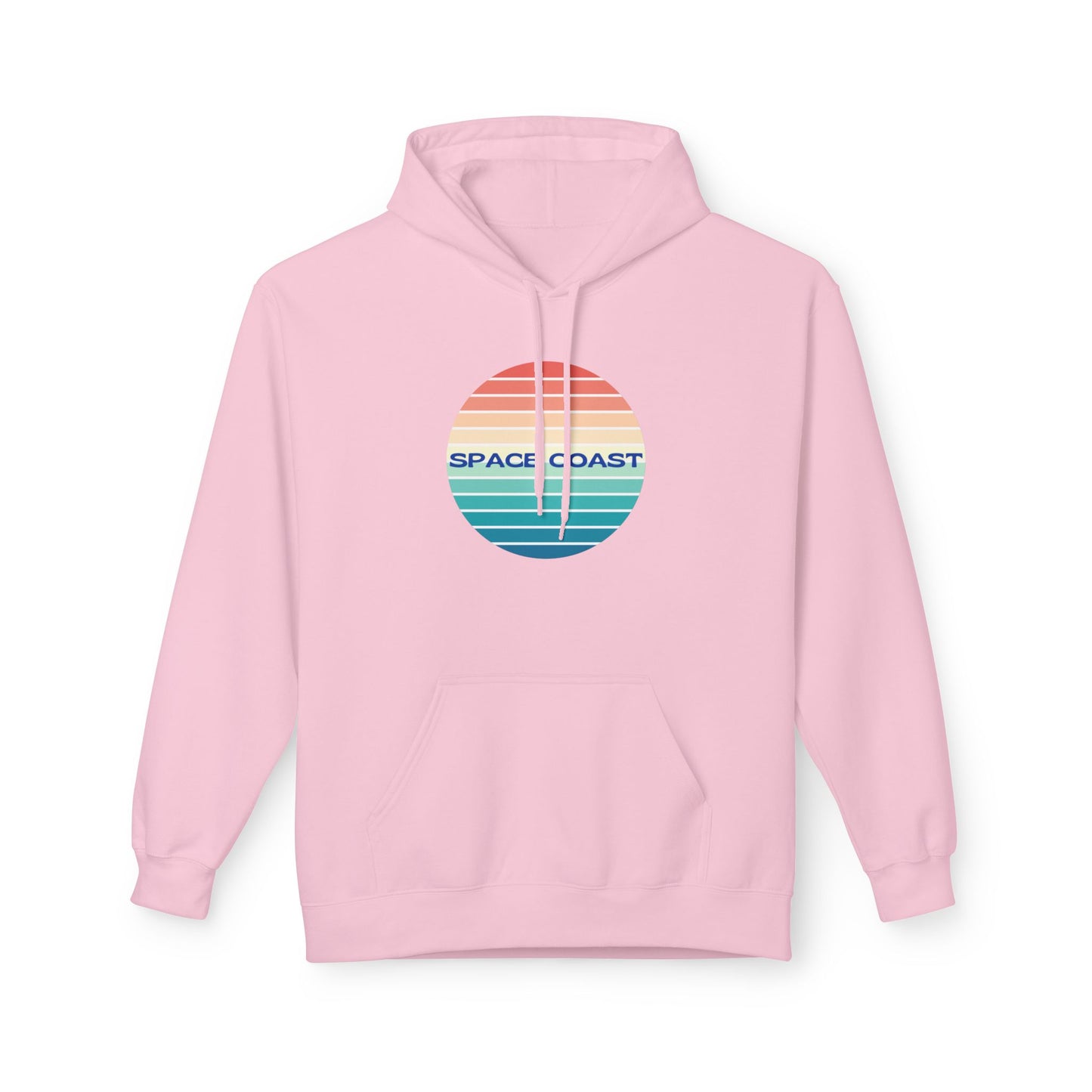 Space Coast Retro Stripe Hoodie — Vintage Sunset Surf Vibes