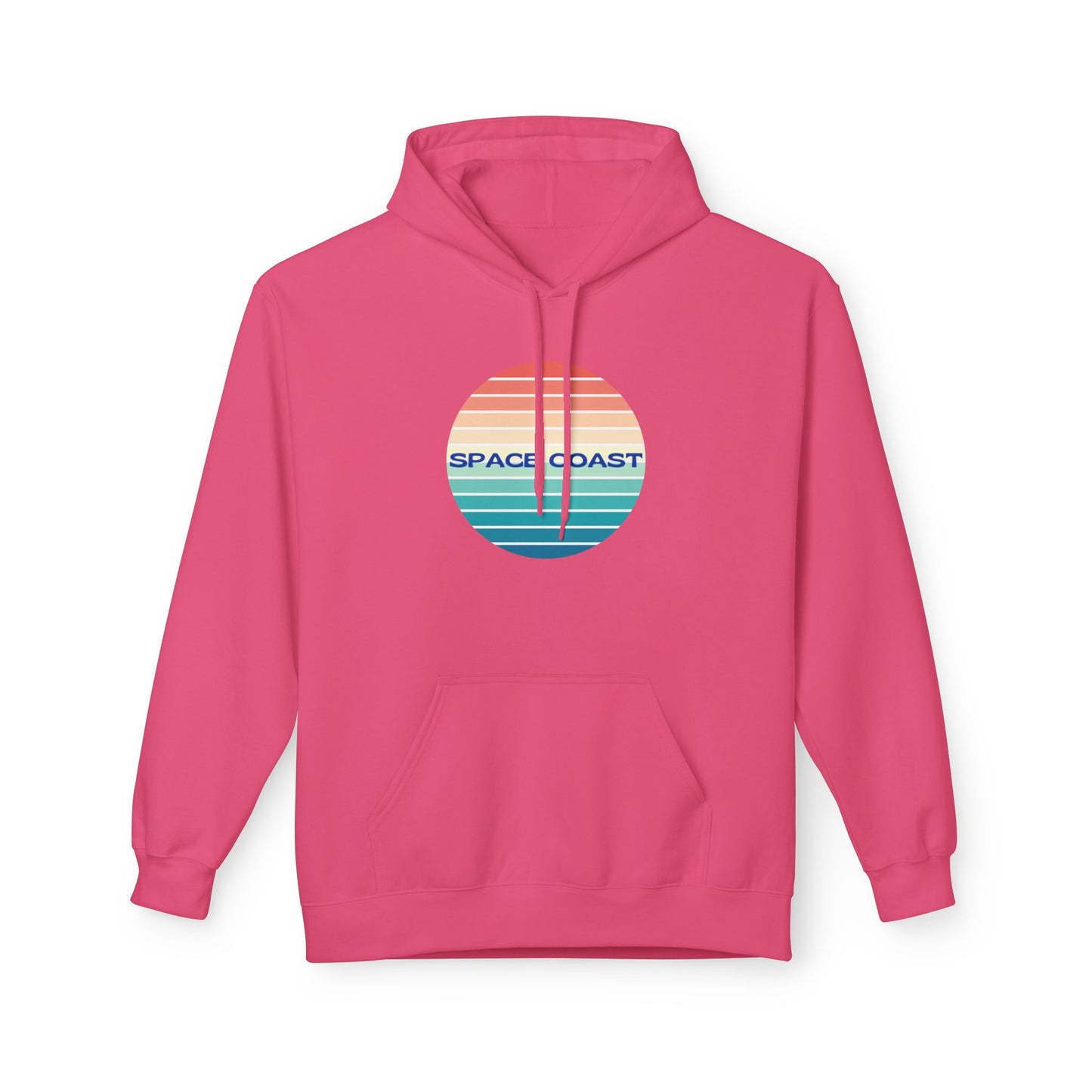 Space Coast Retro Stripe Hoodie — Vintage Sunset Surf Vibes