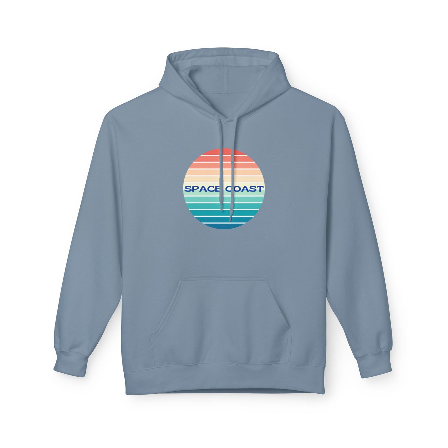 Space Coast Retro Stripe Hoodie — Vintage Sunset Surf Vibes