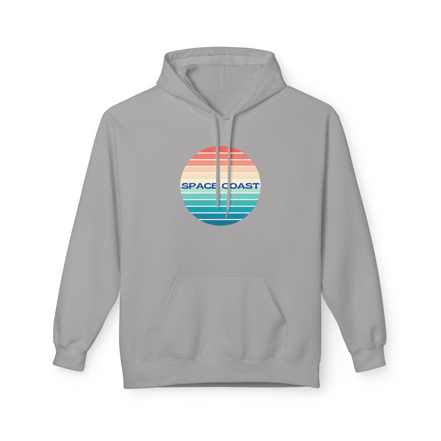 Space Coast Retro Stripe Hoodie — Vintage Sunset Surf Vibes