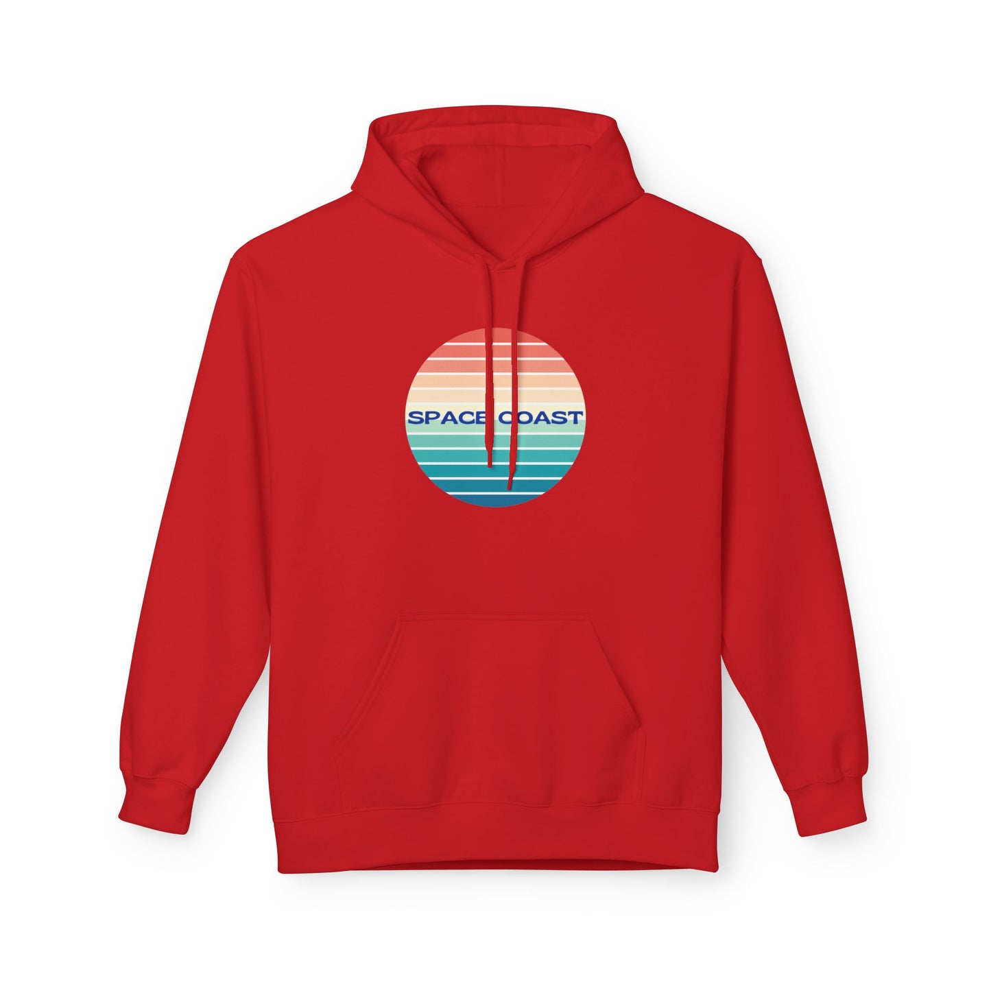 Space Coast Retro Stripe Hoodie — Vintage Sunset Surf Vibes